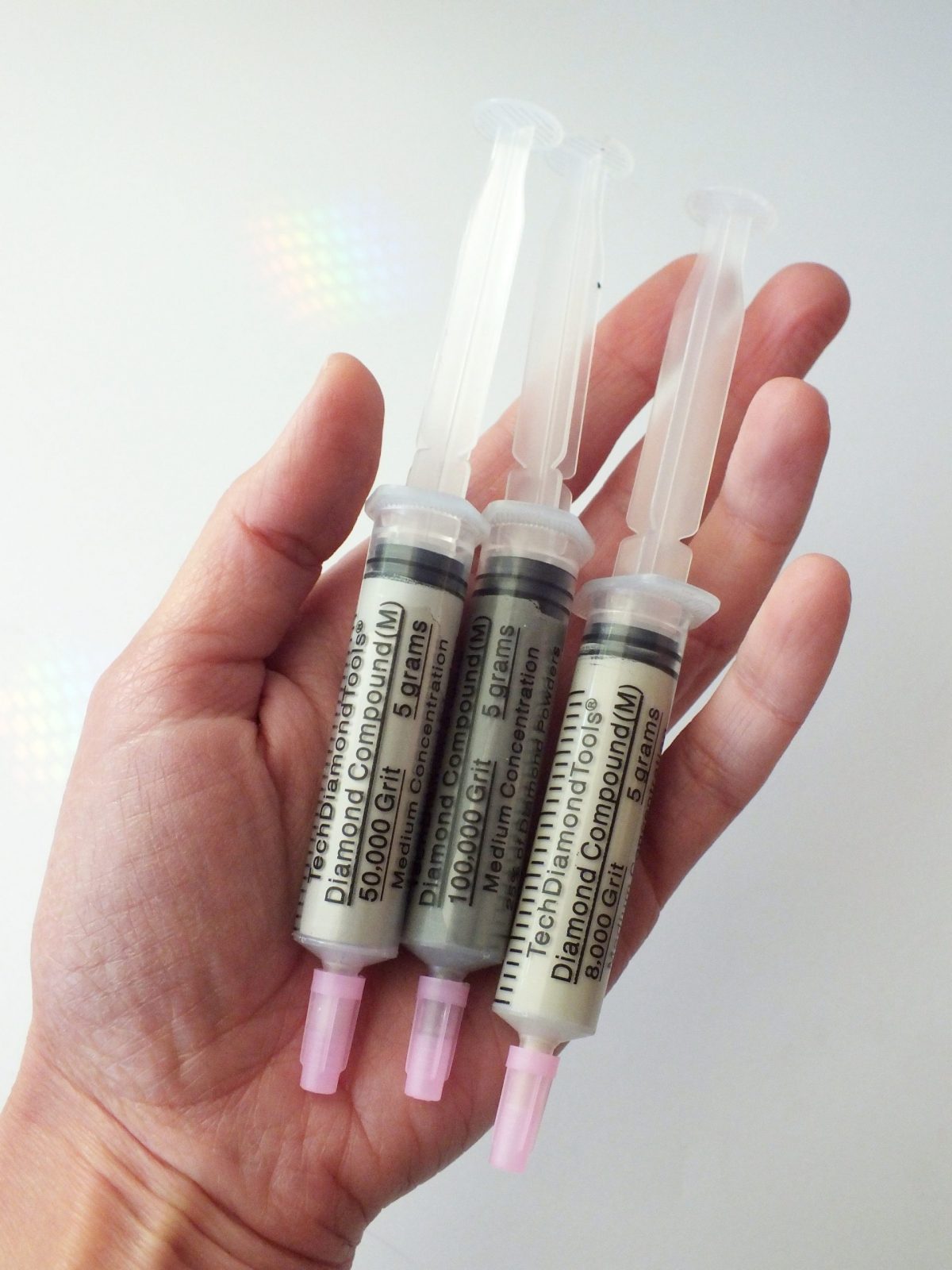Diamond Polishing Paste, Set of 3 syringes, 5 grams
